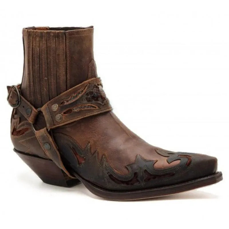 Men's Cowboy Boots with Harness Strap | Pointed Toe