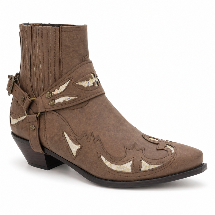 Men's Cowboy Boots with Harness Strap | Pointed Toe