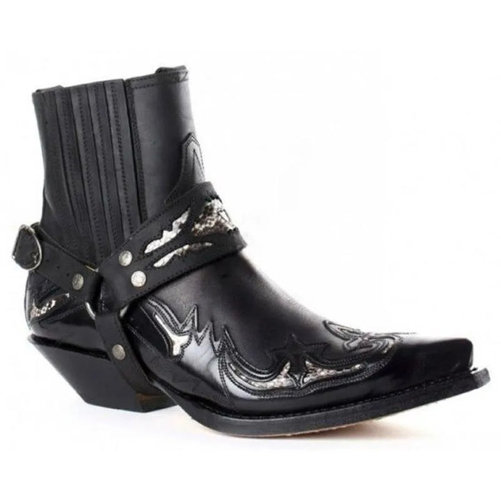 Men's Cowboy Boots with Harness Strap | Pointed Toe