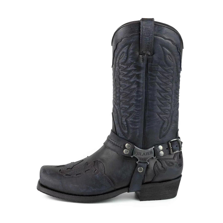 Men's Cowboy Boots with Harness Strap | Square Toe