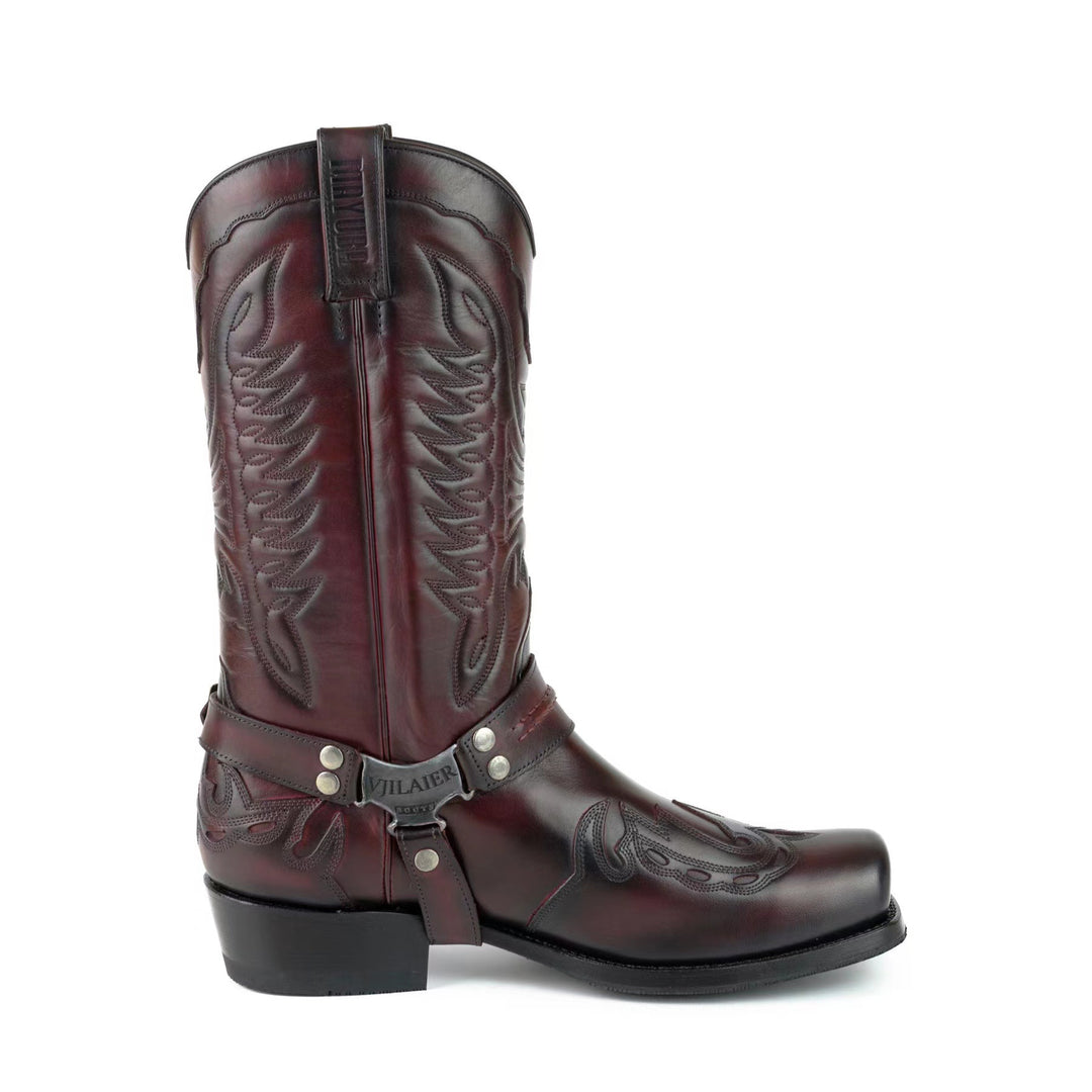 Men's Cowboy Boots with Harness Strap | Square Toe