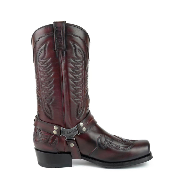 Men's Cowboy Boots with Harness Strap | Square Toe