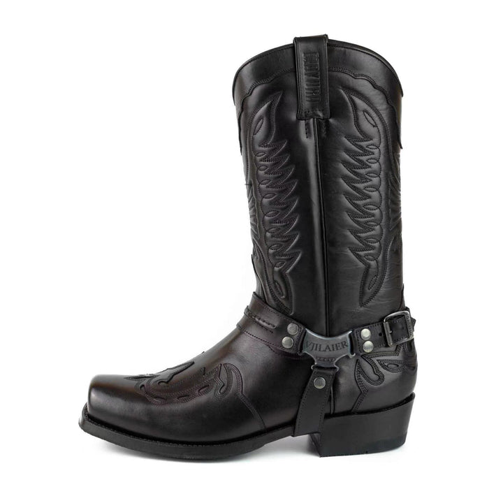 Men's Cowboy Boots with Harness Strap | Square Toe