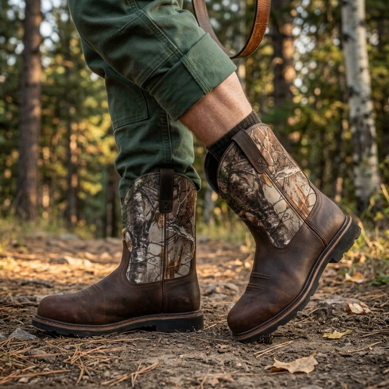 Men's Cowboy Boots with Round Toe | Mid Calf
