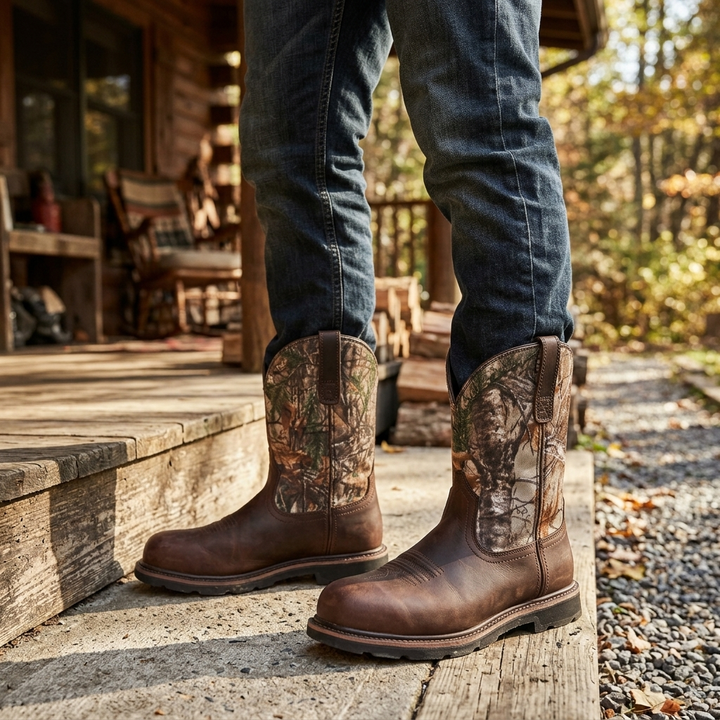 Men's Cowboy Boots with Round Toe | Mid Calf