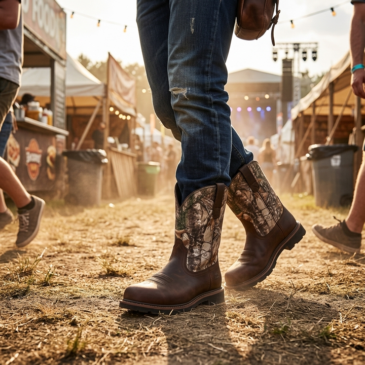 Men's Cowboy Boots with Round Toe | Mid Calf