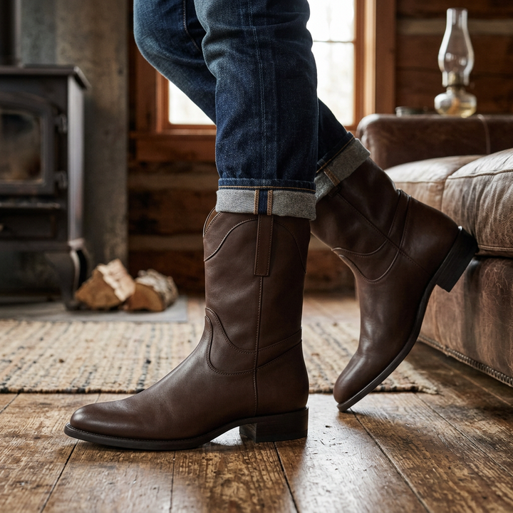 Men's Cowboy Boots with Round Toe & Pull Tabs | Roper