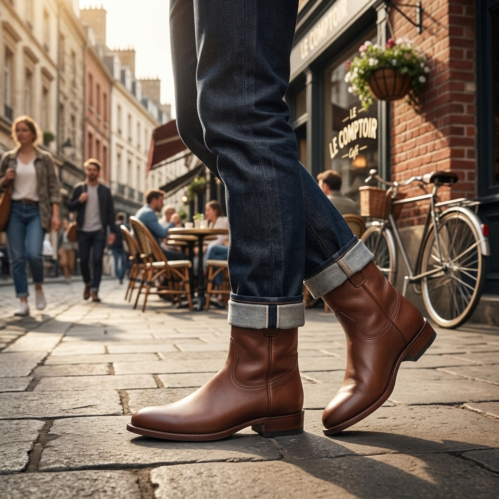 Men's Cowboy Boots with Round Toe & Pull Tabs | Roper