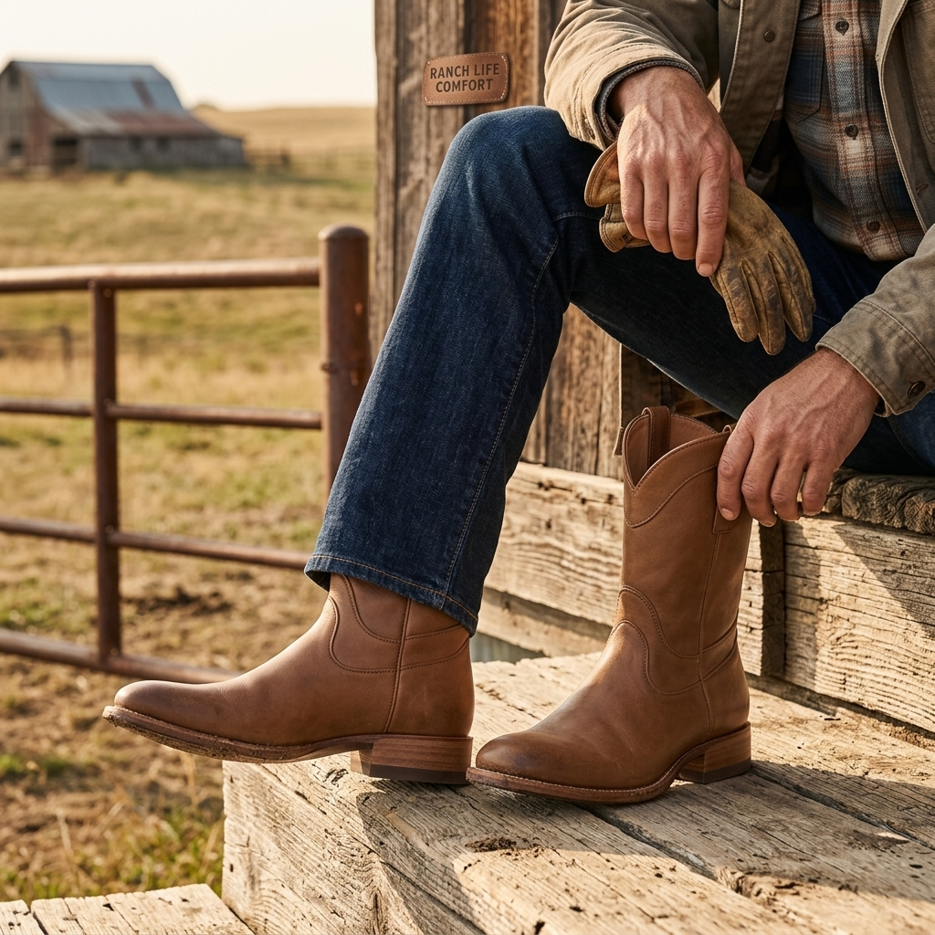 Men's Cowboy Boots with Round Toe & Pull Tabs | Roper
