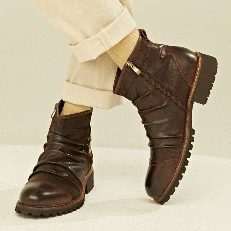 Men's Cowboy Boots with Side Zip | Ankle