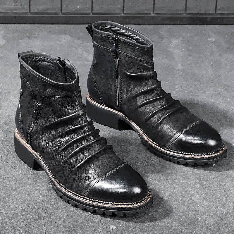 Men's Cowboy Boots with Side Zip | Ankle