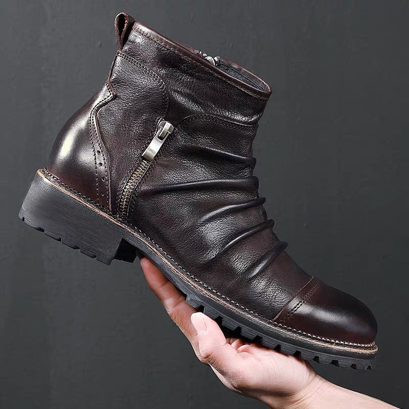 Men's Cowboy Boots with Side Zip | Ankle