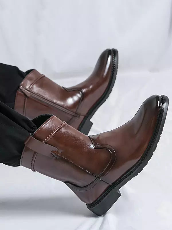 Men's Cowboy Boots with Side Zip | Pointed Toe