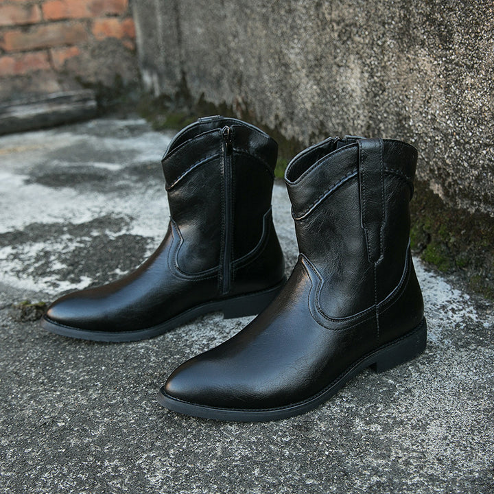 Men's Cowboy Boots with Side Zip | Pointed Toe