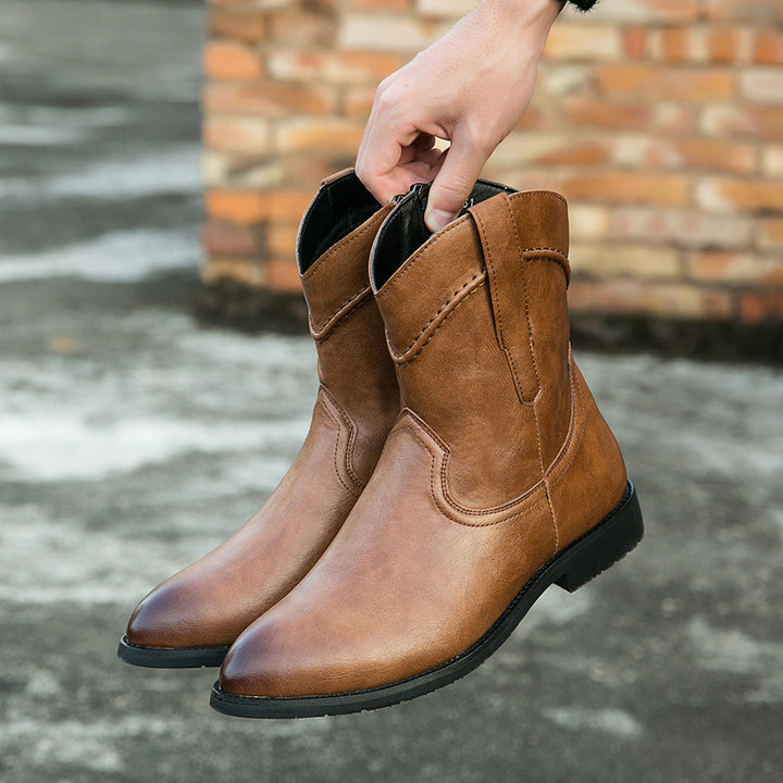 Men's Cowboy Boots with Side Zip | Pointed Toe