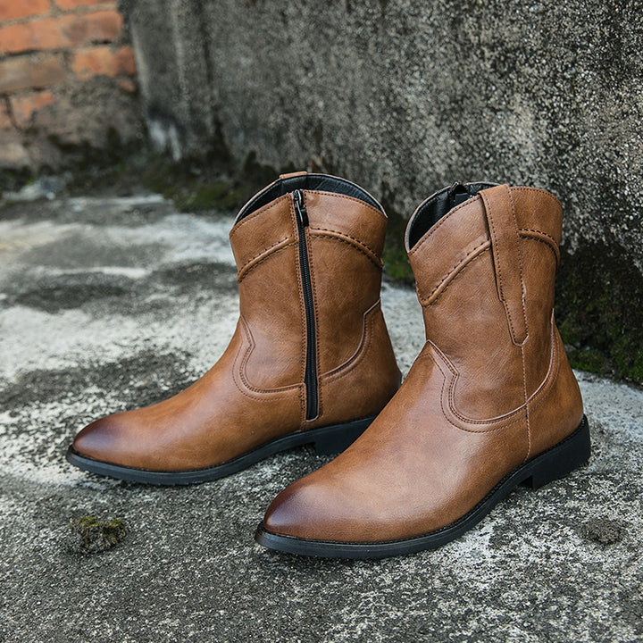 Men's Cowboy Boots with Side Zip | Pointed Toe