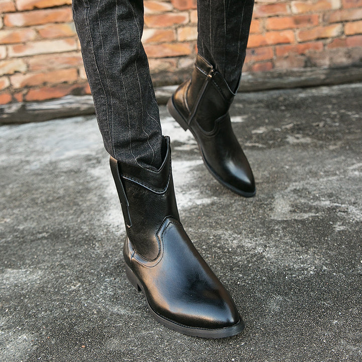 Men's Cowboy Boots with Side Zip | Pointed Toe