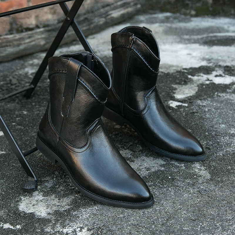 Men's Cowboy Boots with Side Zip | Pointed Toe