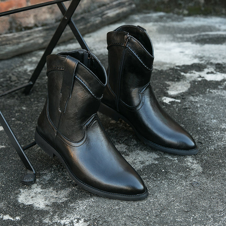 Men's Cowboy Boots with Side Zip | Pointed Toe