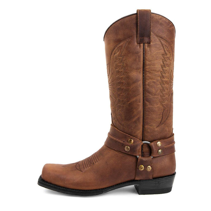 Men's Cowboy Boots with Square Toe & Stitched Shaft | Western Style