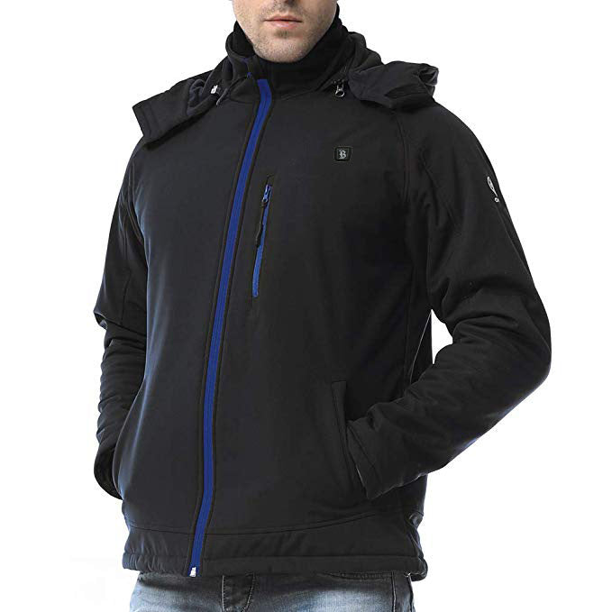 Men's Heated Jacket with Detachable Hood & Full-Zip | Outdoor