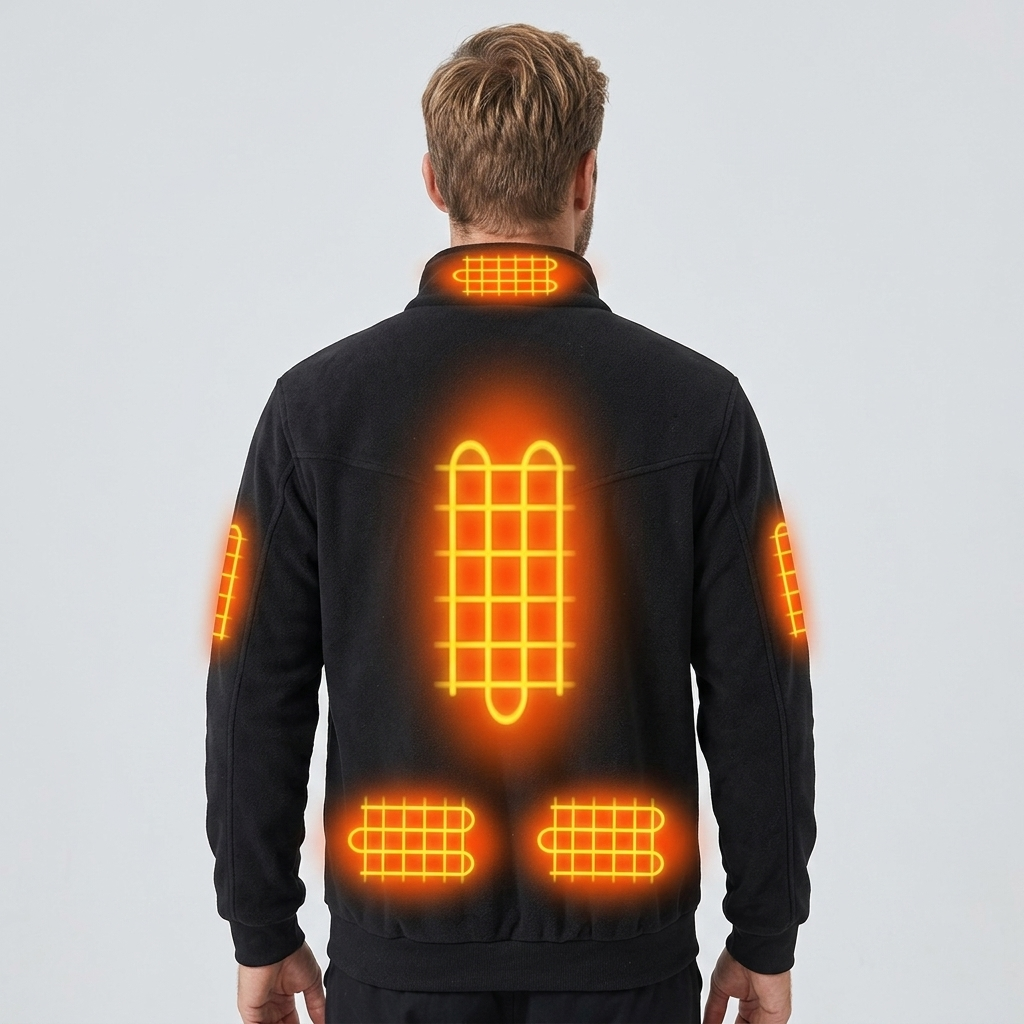 Men's Heated Jacket with Stand Collar & Full-Zip | Multi-Zone