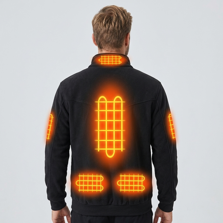 Men's Heated Jacket with Stand Collar & Full-Zip | Multi-Zone
