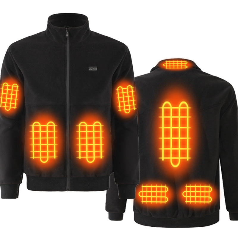 Men's Heated Jacket with Stand Collar & Full-Zip | Multi-Zone