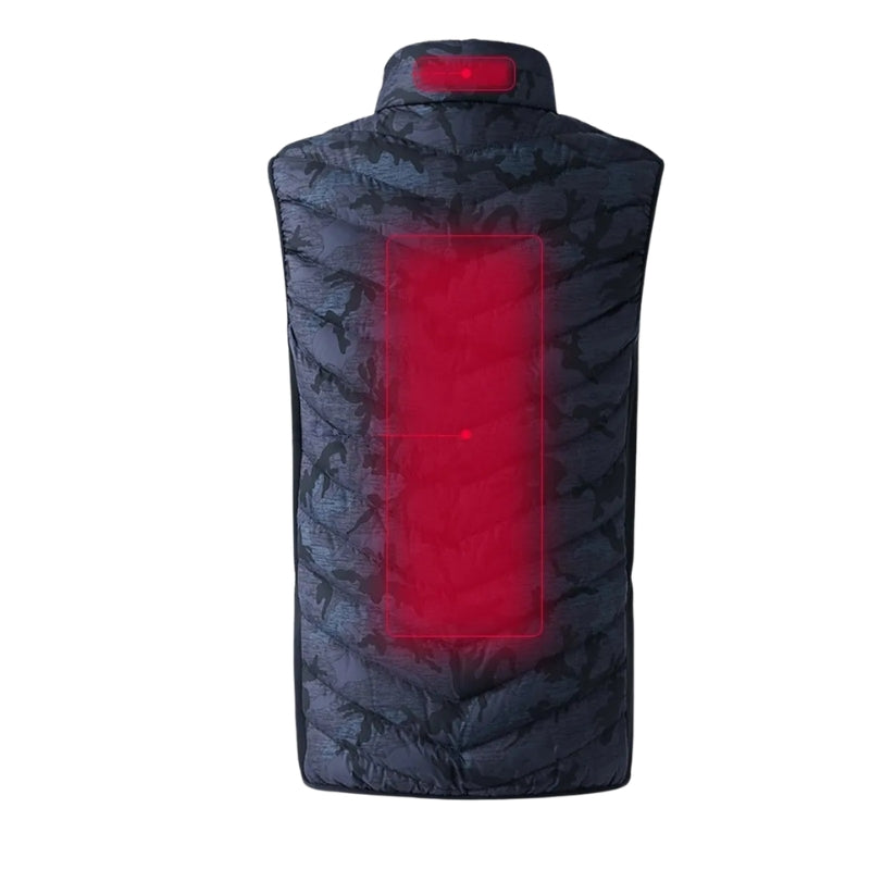 Men's Heated Vest with Zip Front | Camo Puffer
