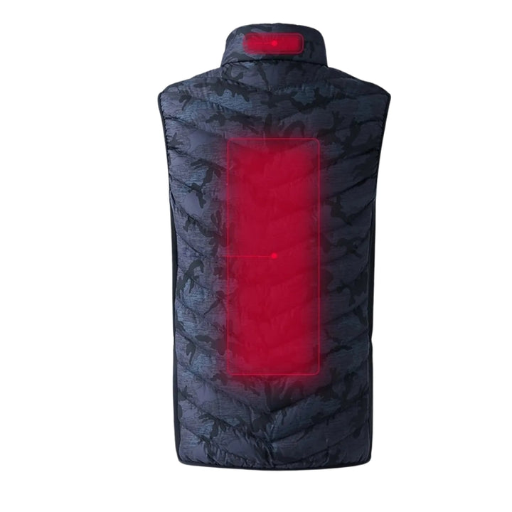 Men's Heated Vest with Zip Front | Camo Puffer