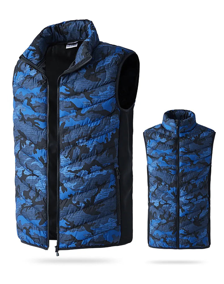 Men's Heated Vest with Zip Front | Camo Puffer
