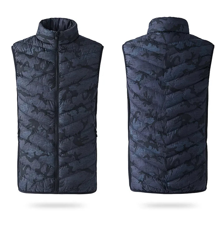 Men's Heated Vest with Zip Front | Camo Puffer