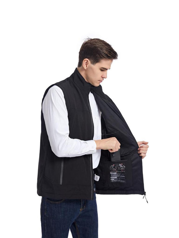 Men's Heated Vest with Zip Front | Stand Collar