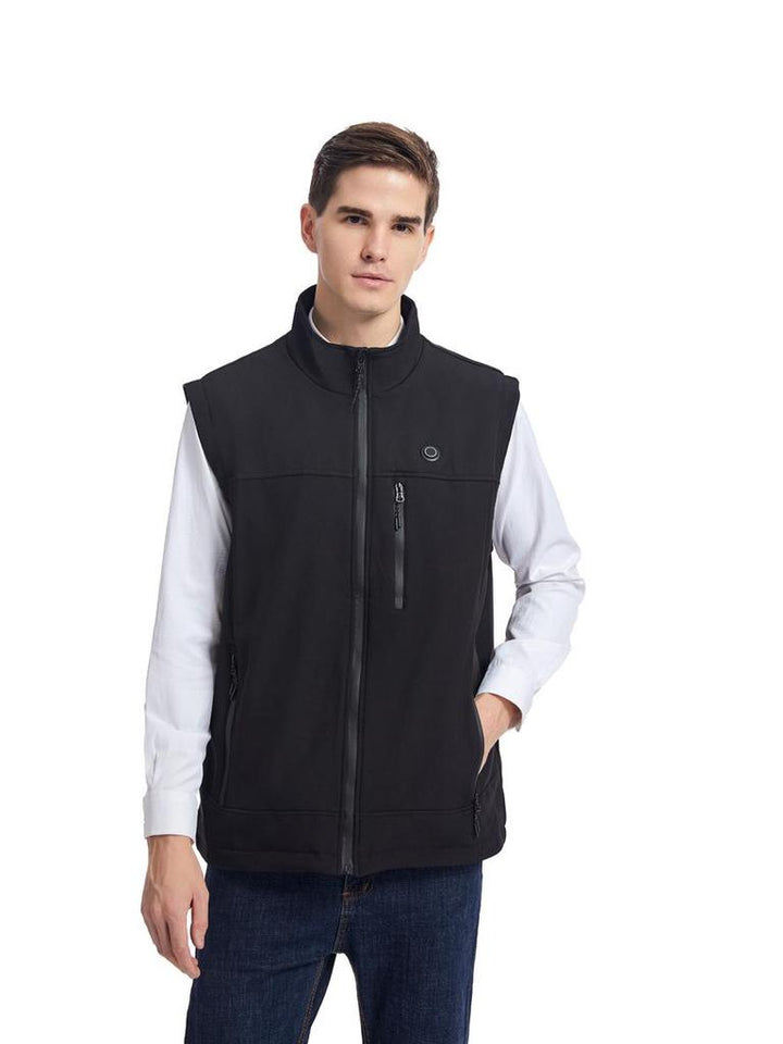 Men's Heated Vest with Zip Front | Stand Collar