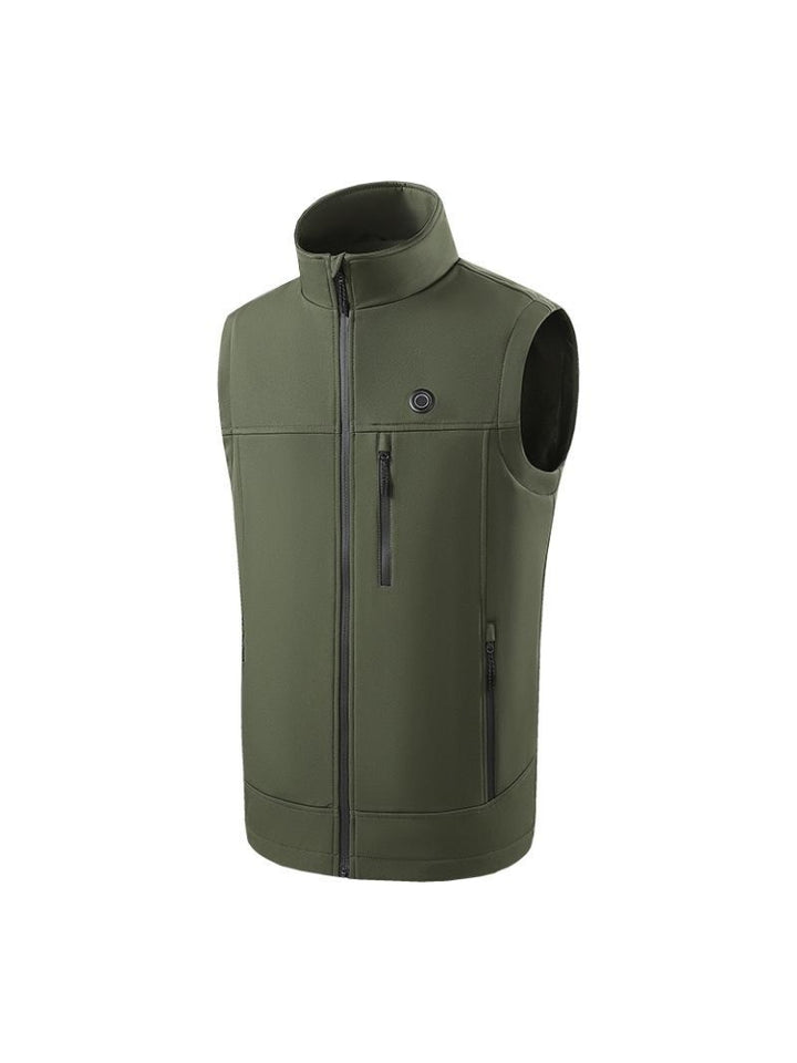 Men's Heated Vest with Zip Front | Stand Collar