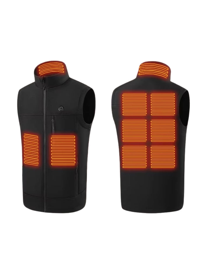 Men's Heated Vest with Zip Front | Stand Collar