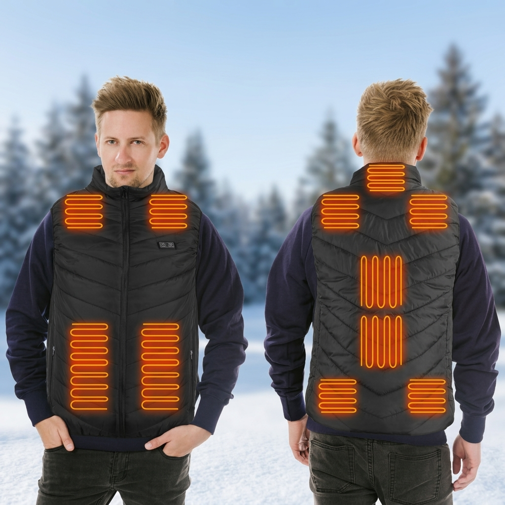 Men's Heated Vest with Zip & Pockets | 11 Zones