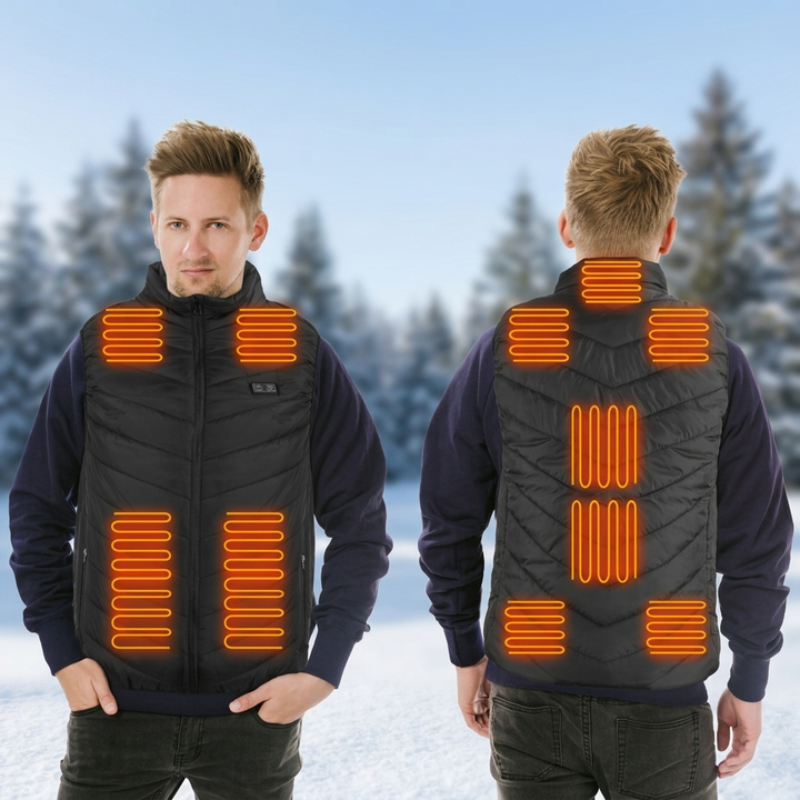 Men's Heated Vest with Zip & Pockets | 11 Zones