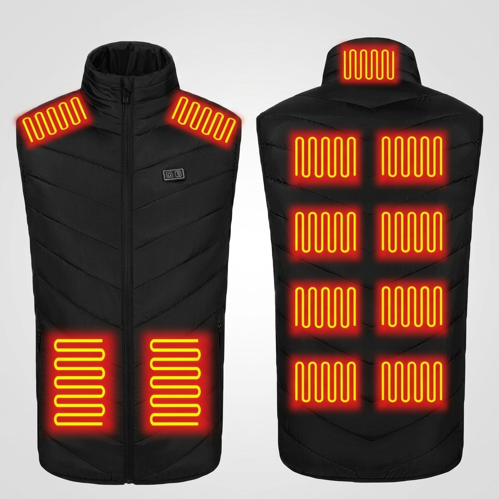 Men's Heated Vest with Zip & Pockets | 13 Zones