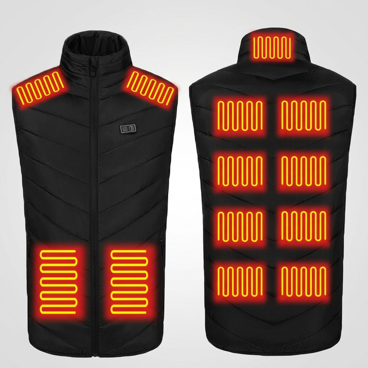 Men's Heated Vest with Zip & Pockets | 13 Zones