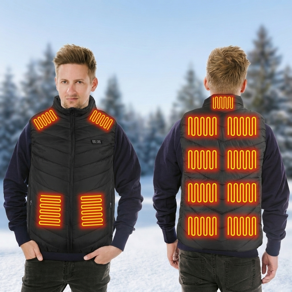 Men's Heated Vest with Zip & Pockets | 13 Zones
