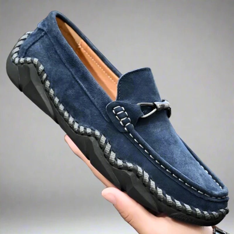 Men's Loafers with Buckle & Stitch Detail | Slip On
