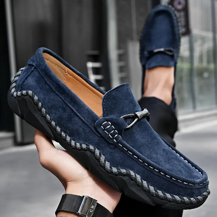 Men's Loafers with Buckle & Stitch Detail | Slip On