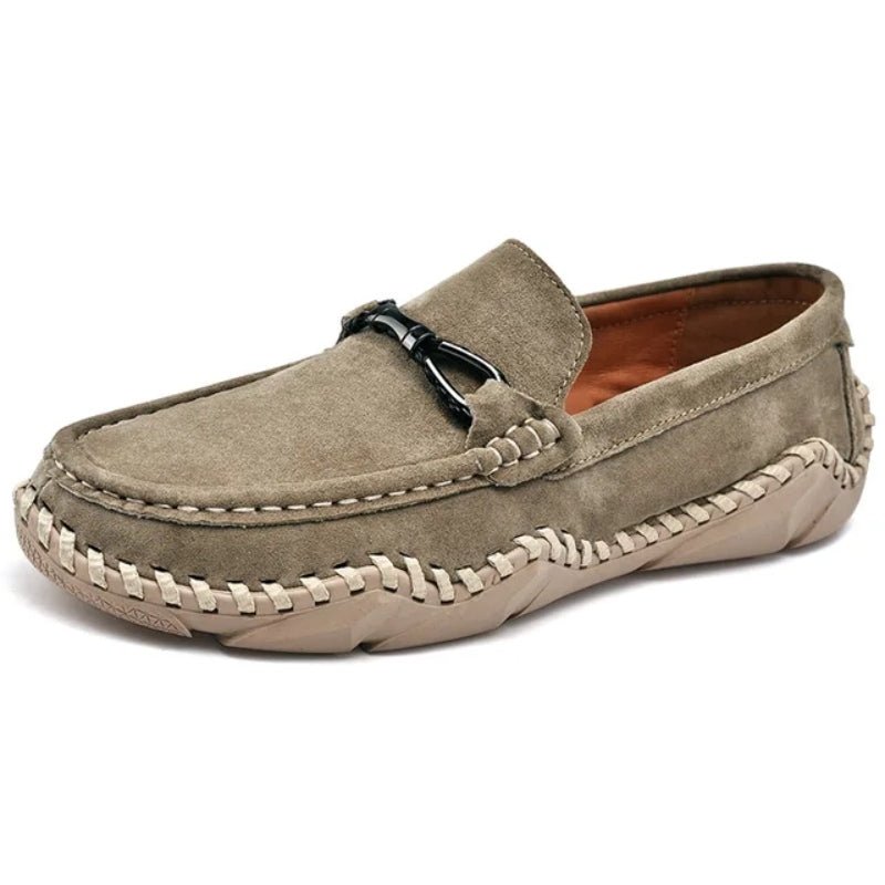 Men's Loafers with Buckle & Stitch Detail | Slip On