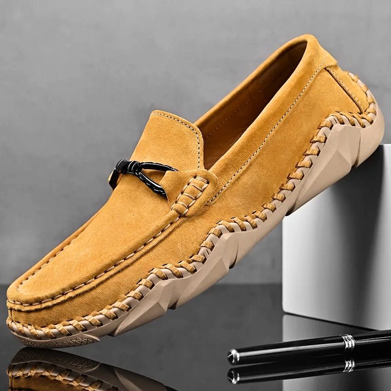 Men's Loafers with Buckle & Stitch Detail | Slip On
