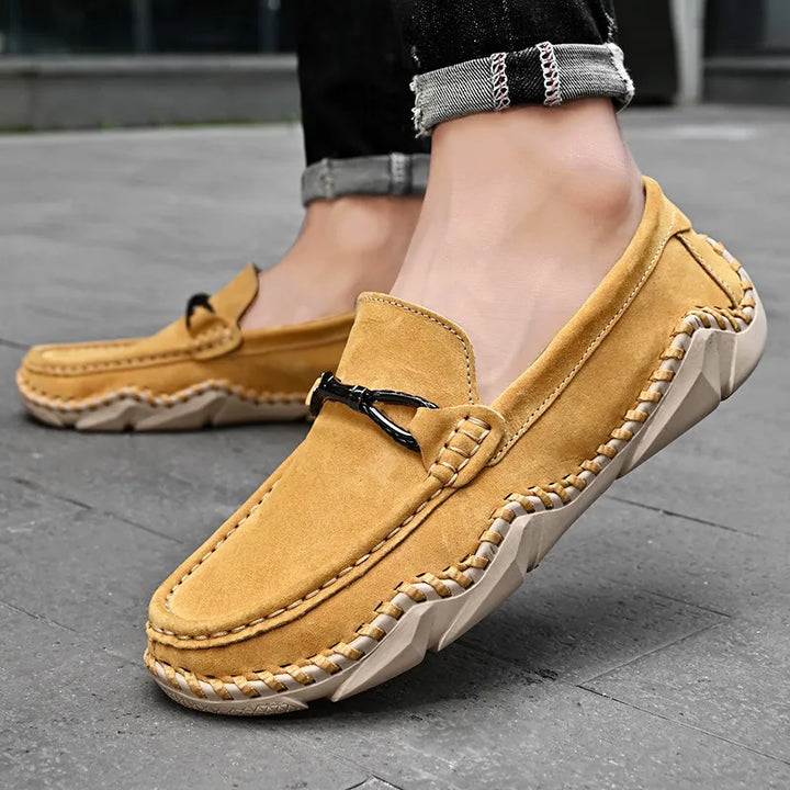 Men's Loafers with Buckle & Stitch Detail | Slip On