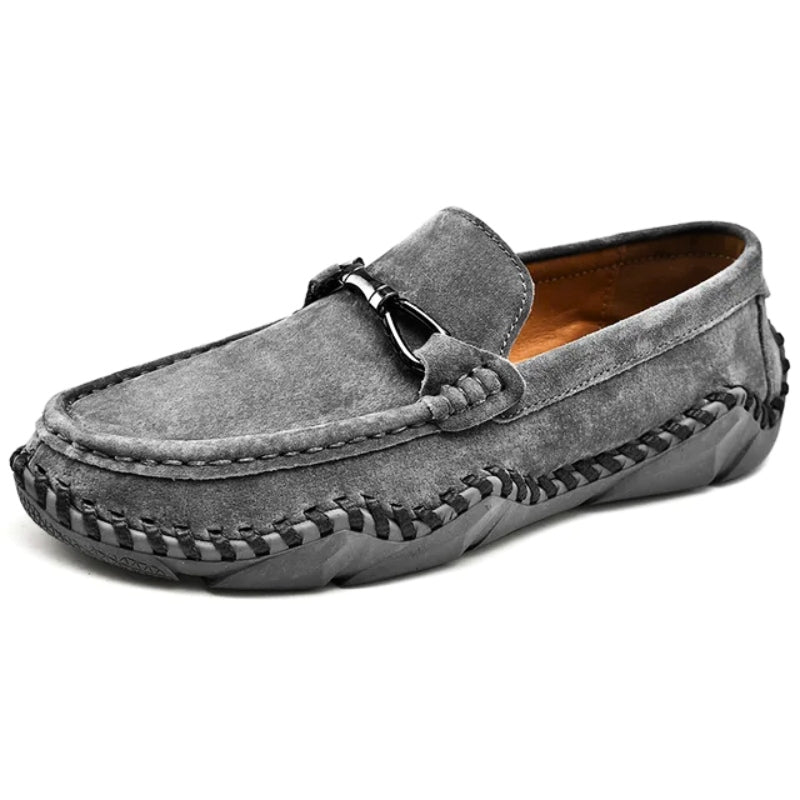 Men's Loafers with Buckle & Stitch Detail | Slip On