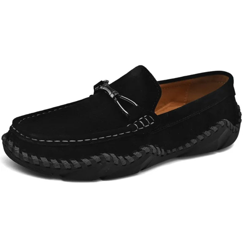 Men's Loafers with Buckle & Stitch Detail | Slip On