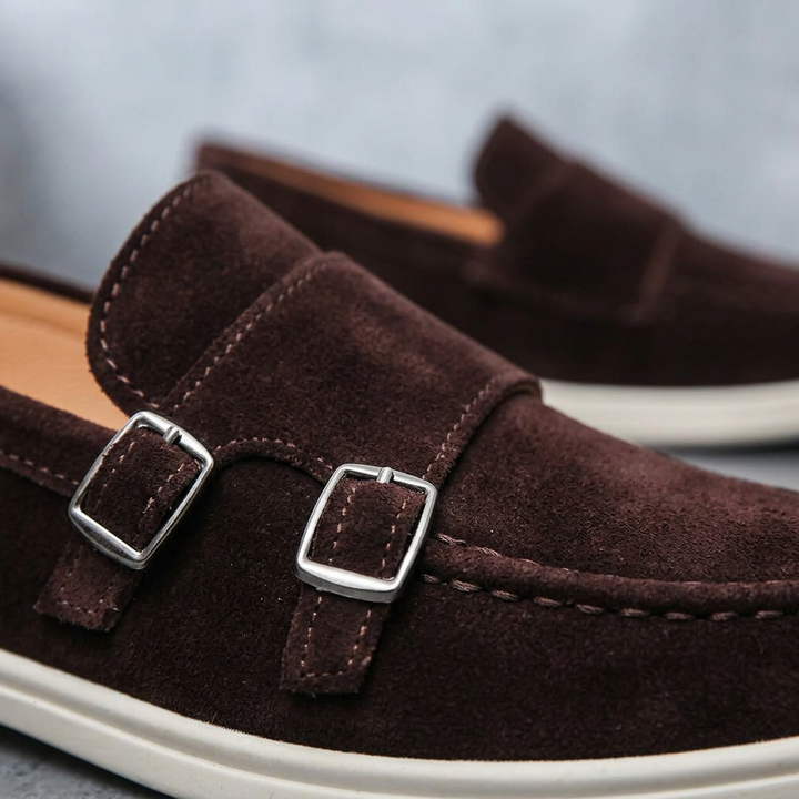 Men’s Loafers with Double Buckle Detail & Slip On | Casual