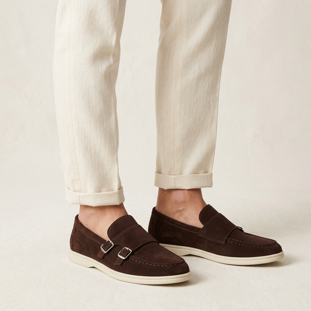 Men’s Loafers with Double Buckle Detail & Slip On | Casual